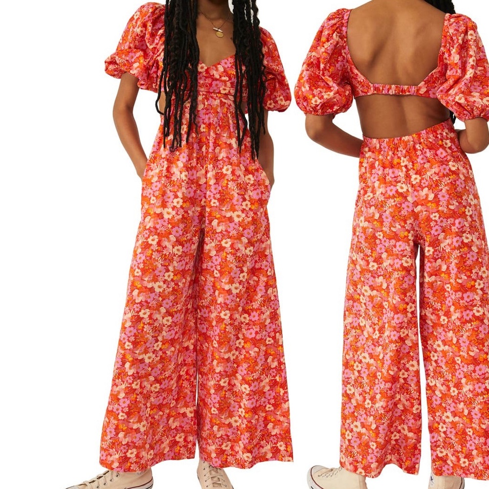 Free People Floral Jumpsuit